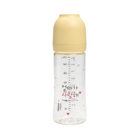 ขวดนม PA - HAENIM รุ่น NOTHING™ ขนาด 9 ออนซ์ ลาย MOM สีเหลือง (ไม่รวมจุกนม)_0